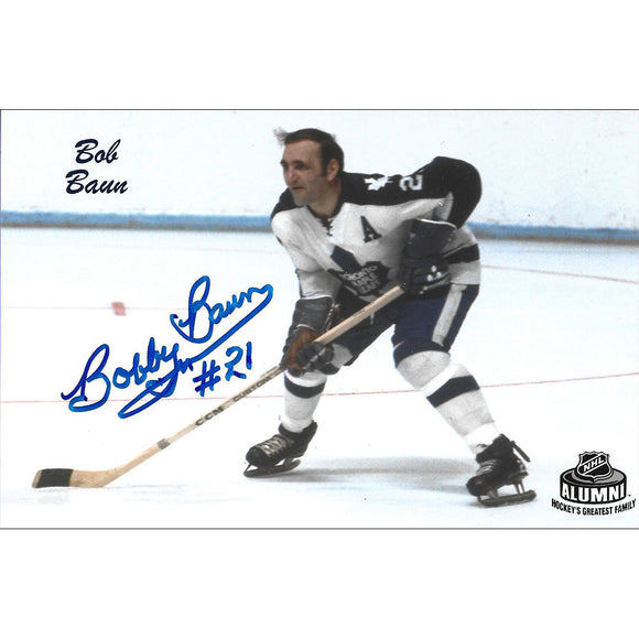 Bobby Baun (deceased) Autographed Toronto Maple Leafs 4X6 NHL Alumni Photo