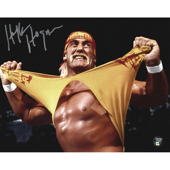 Hulk Hogan Autographed WWE 8X10 Photo (Ripping Shirt)