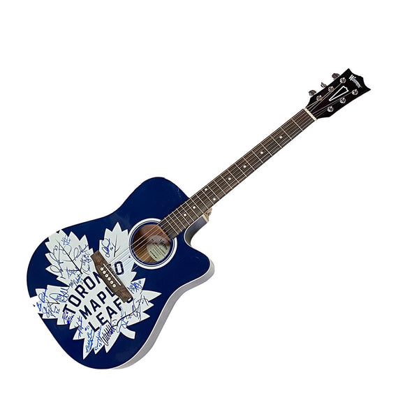 Toronto Maple Leafs Legends Multi-Signed Woodrow Acoustic Guitar (18 Autographs)