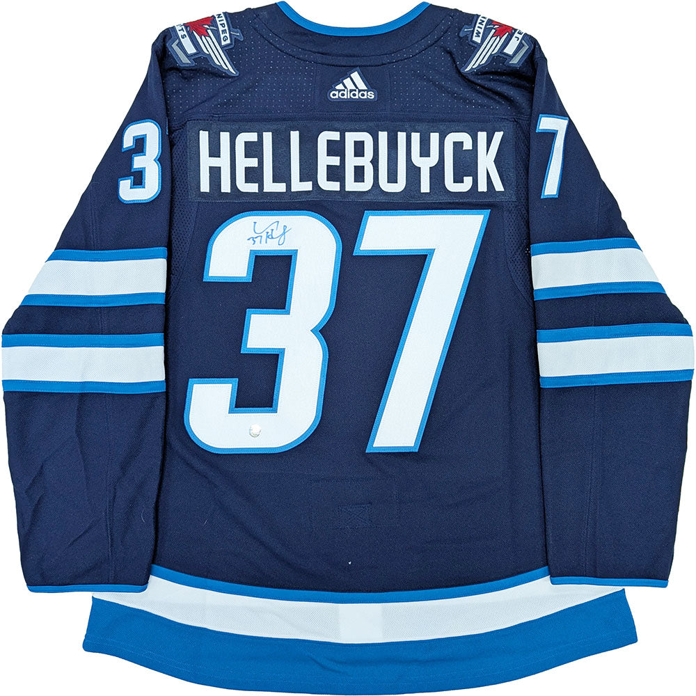 Connor Hellebuyck Autographed Winnipeg Jets Pro Jersey – Frozen Pond