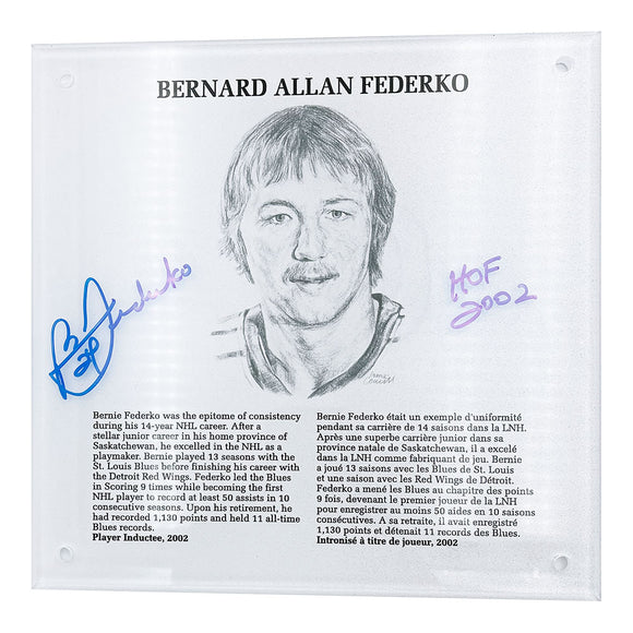 Bernie Federko Autographed NHL Legends HOF Plaque