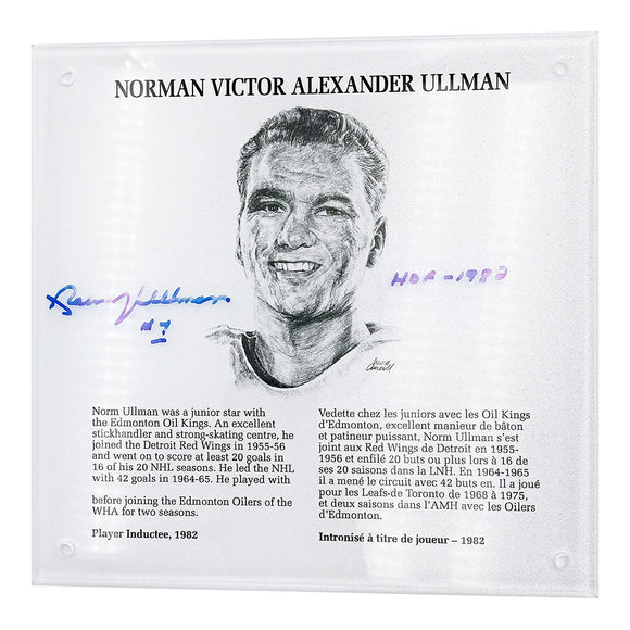 Norm Ullman Autographed NHL Legends HOF Plaque