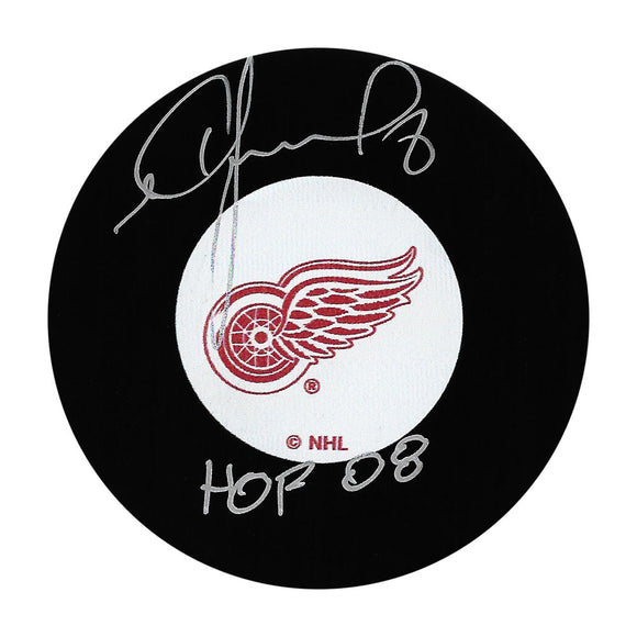 Igor Larionov Autographed Detroit Red Wings Puck w/