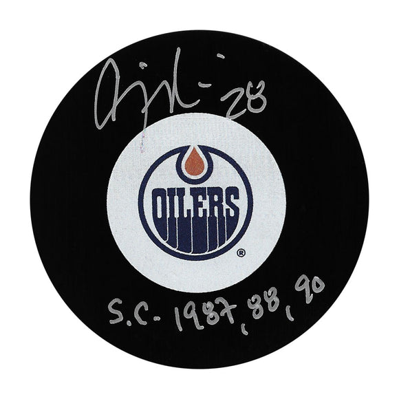 Craig Muni Autographed Edmonton Oilers Puck