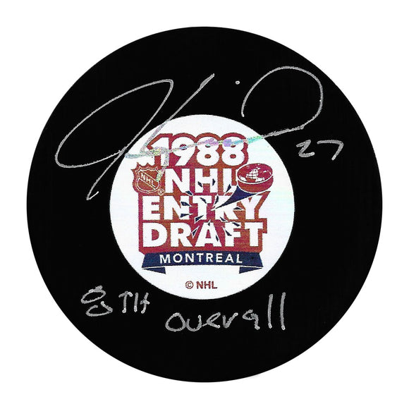 Jeremy Roenick Autographed 1988 NHL Draft Puck w/