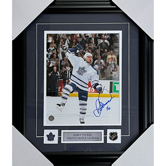 Darcy Tucker Framed Autographed Toronto Maple Leafs 8X10 Photo (Celebrating)