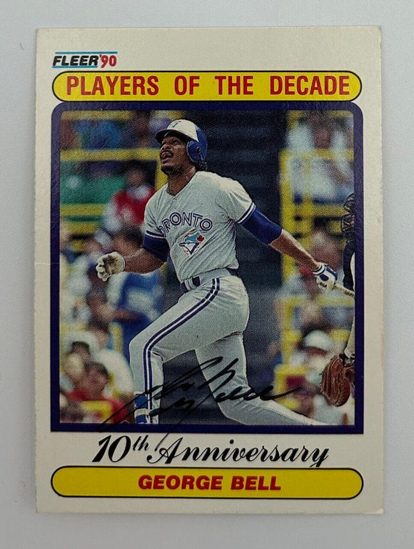 George Bell Autographed 1990 Fleer Players of the Decade Card