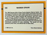 Warren Spahn Autographed 1988 Leaf Baseball Card