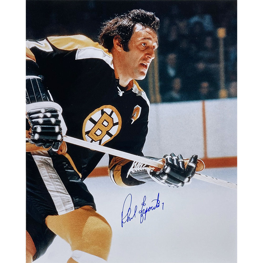 Phil Esposito Boston Bruins Fanatics Authentic Autographed 16 x 20 White  Jersey Skating Photograph with 70/72 SC Champs Inscription