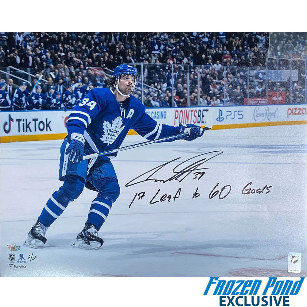 Auston Matthews Toronto Maple Leafs Framed Autographed 20 x