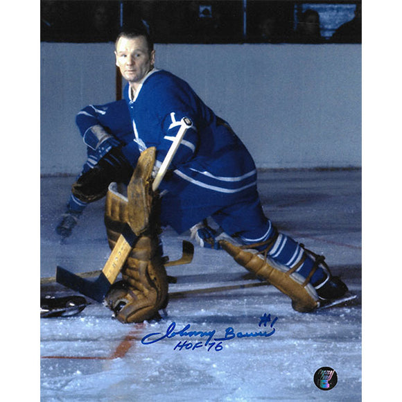 Johnny Bower (deceased) Autographed Toronto Maple Leafs 8X10 Photo (Looking Back)