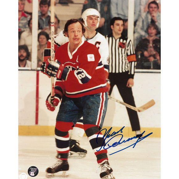 Yvan Cournoyer Autographed Montreal Canadiens 8X10 Photo (vs. Islanders)