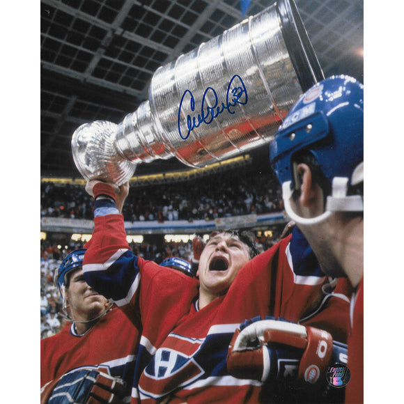 Claude Lemieux Autographed 8X10 Montreal Canadiens Photo (w/Cup)