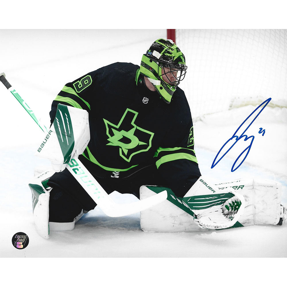 Framed Jake Oettinger Dallas Stars Autographed Green Adidas Authentic Jersey