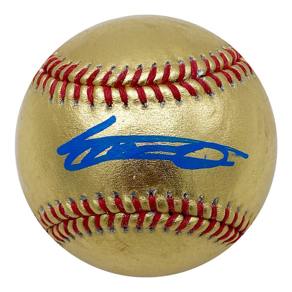Vladimir Guerrero Jr. Autographed Gold Rawlings OML Baseball