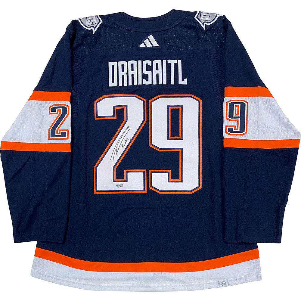 Leon Draisaitl signed 2022-23 Edmonton Oilers Reverse Retro Adidas Auth.  Jersey