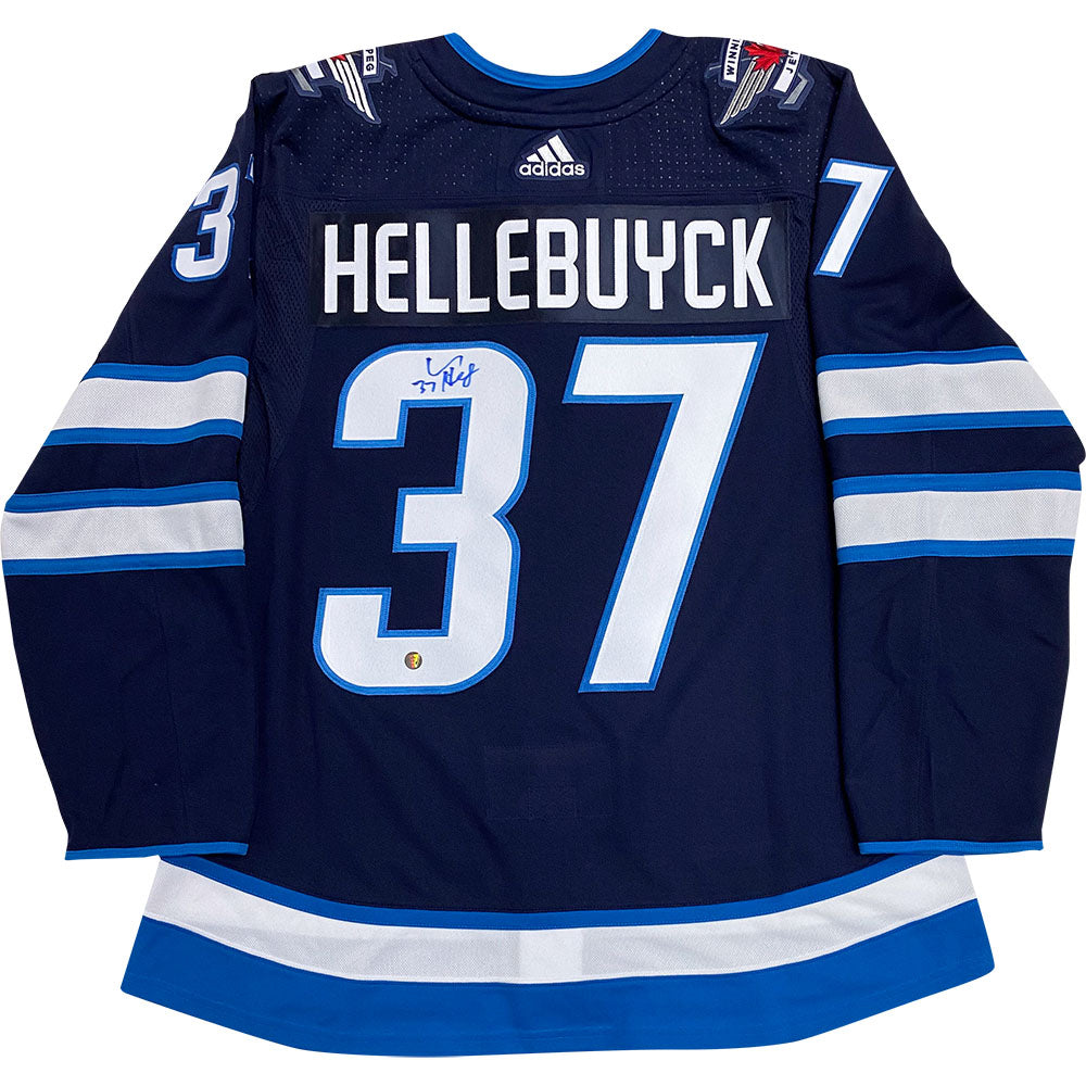 Lids Connor Hellebuyck Winnipeg Jets Fanatics Authentic Unsigned Alternate  Jersey Net Photograph