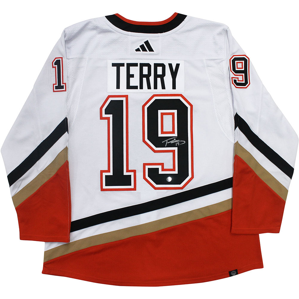 Framed Troy Terry Anaheim Ducks Autographed Orange Alternate