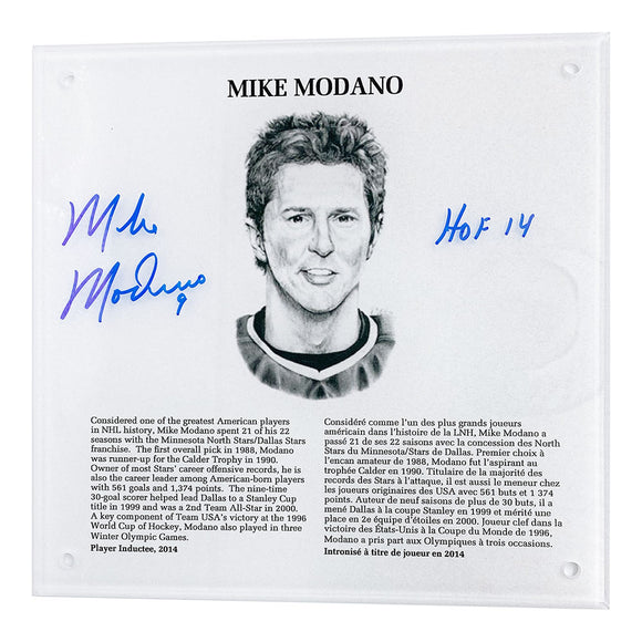 Mike Modano Autographed NHL Legends HOF Plaque