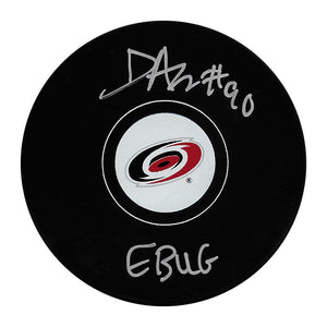 David Ayres Autographed Carolina Hurricanes Puck w/"EBUG"