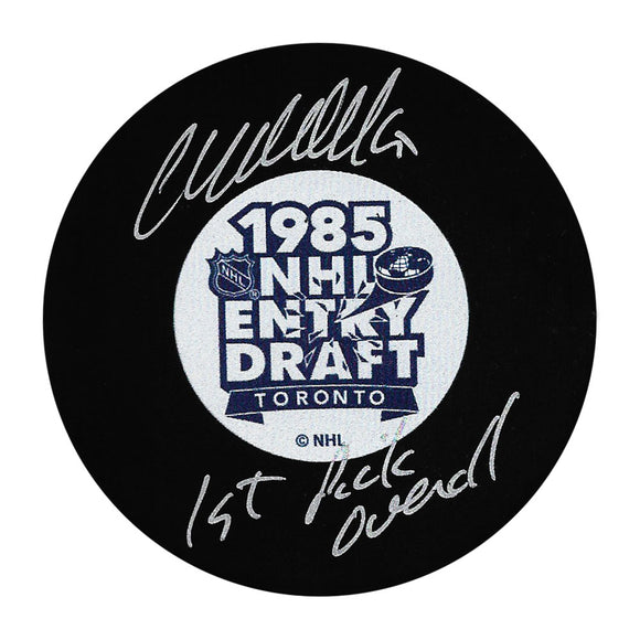 Wendel Clark Autographed 1985 NHL Draft Puck w/