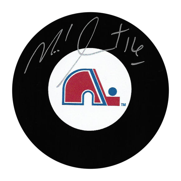 Michel Goulet Autographed Quebec Nordiques Puck