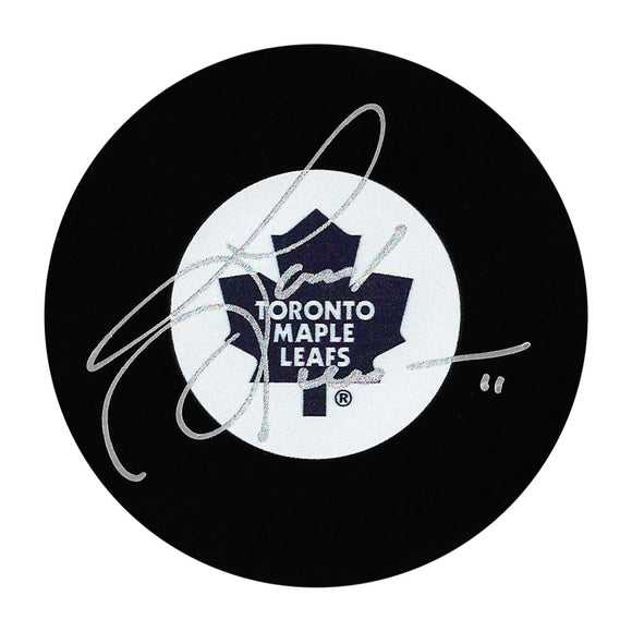 Gary Leeman Autographed Toronto Maple Leafs Puck