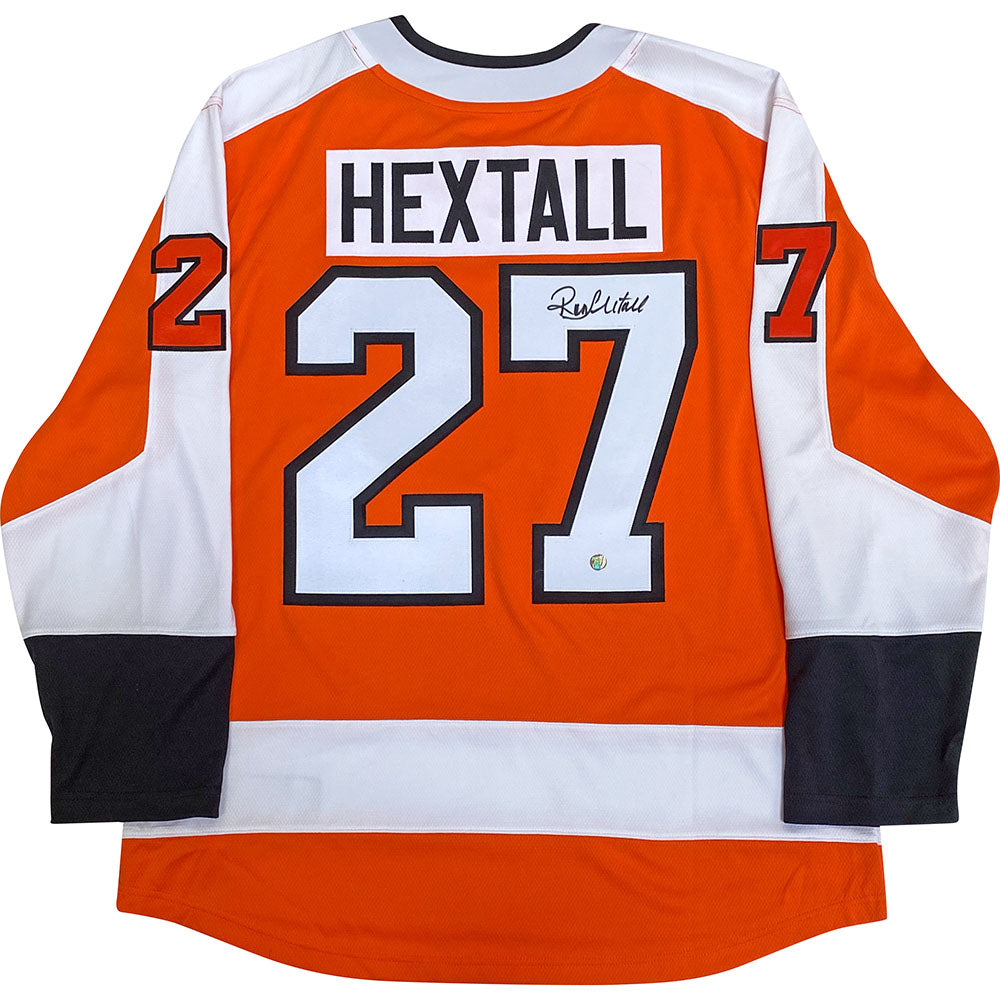 Ron Hextall Flyers Autographed/Signed Custom Orange Jersey JSA