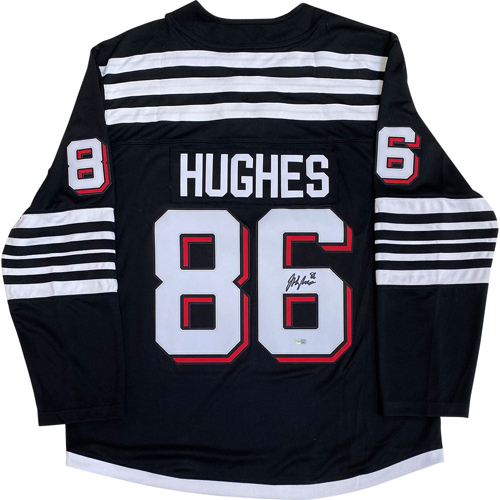 Jack Hughes New Jersey Devils Unsigned White Shooting Photograph