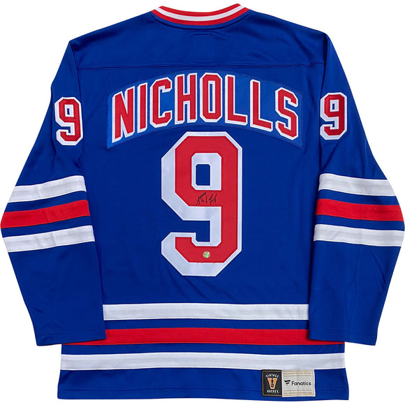 Bernie Nicholls Autographed New York Rangers Replica Jersey