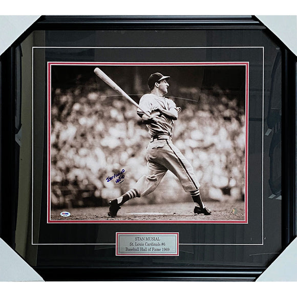 Stan Musial (deceased) Framed Autographed St. Louis Cardinals 16X20 Photo