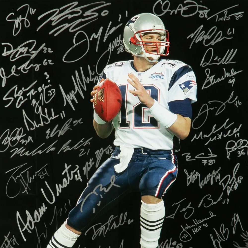 Tom Brady / Rob Gronkowski Signed New England Patriots 16x20 Photo Framed  w/ - Inscriptagraphs Memorabilia