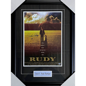 Rudy Ruettiger Framed Autographed "Rudy" 11X17 Movie Poster