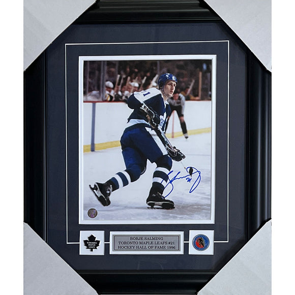 Borje Salming (deceased) Framed Autographed Toronto Maple Leafs 8X10 Photo