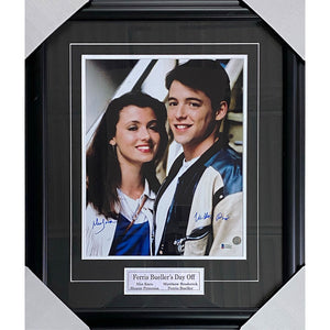 Mia Sara/Matthew Broderick Framed Autographed "Ferris Bueller's Day Off" 11X14 Photo