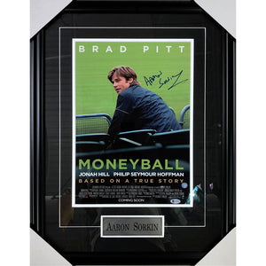 Aaron Sorkin Framed Autographed "Moneyball" 12X18 Poster