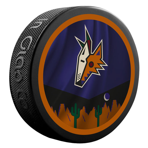 Pre-Order - Clayton Keller Autographed Arizona Coyotes Reverse Retro Puck