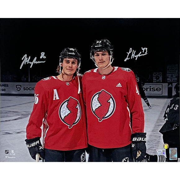 Jack Hughes/Luke Hughes Autographed New Jersey Devils 16X20 Combo Photo