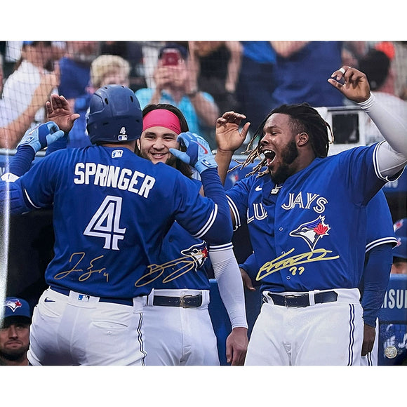 George Springer/Bo Bichette/Vladimir Guerrero Jr. Autographed Toronto Blue Jays 16X20 Photo