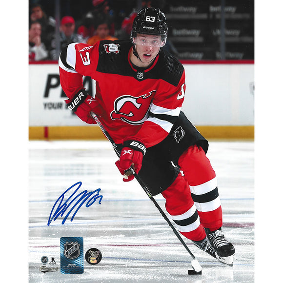 Jesper Bratt Autographed New Jersey Devils 8X10 Photo