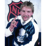 Wendel Clark Autographed Toronto Maple Leafs 8X10 Photo (w/"1st Overall 1985")
