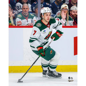 Pre-Order - Brock Faber Autographed Minnesota Wild 8X10 Photo (White Jersey)