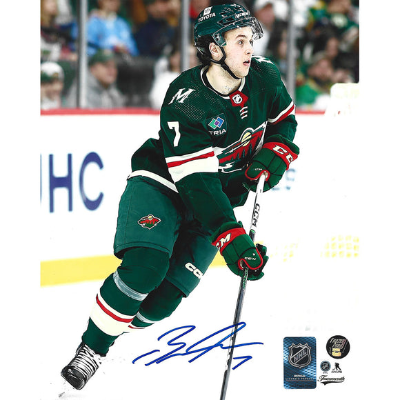 Brock Faber Autographed Minnesota Wild 8X10 Photo