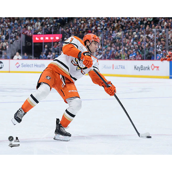 Pre-Order - Cutter Gauthier Autographed Anaheim Ducks 8X10 Photo (White Jersey)