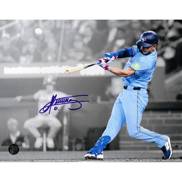 Andres Gimenez Autographed Toronto Blue Jays 8X10 Photo (B+W Background)