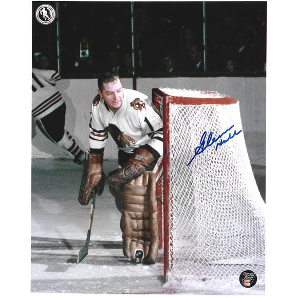 Glenn Hall Autographed Chicago Blackhawks 8X10 Photo (Net)