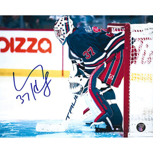 Connor Hellebuyck Autographed Winnipeg Jets 8X10 Photo (In Crease)