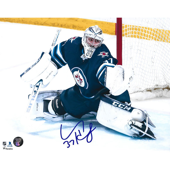 Connor Hellebuyck Autographed Winnipeg Jets 8X10 Photo