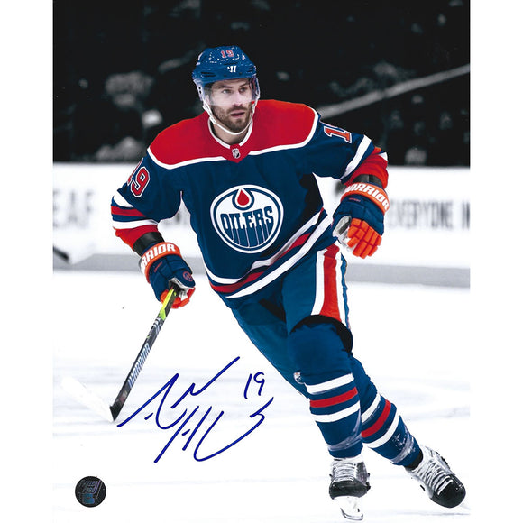 Adam Henrique Autographed Edmonton Oilers 8X10 Photo (B+W Background)