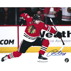 Patrick Kane Autographed Chicago Blackhawks 8X10 Photo (Celebrating)